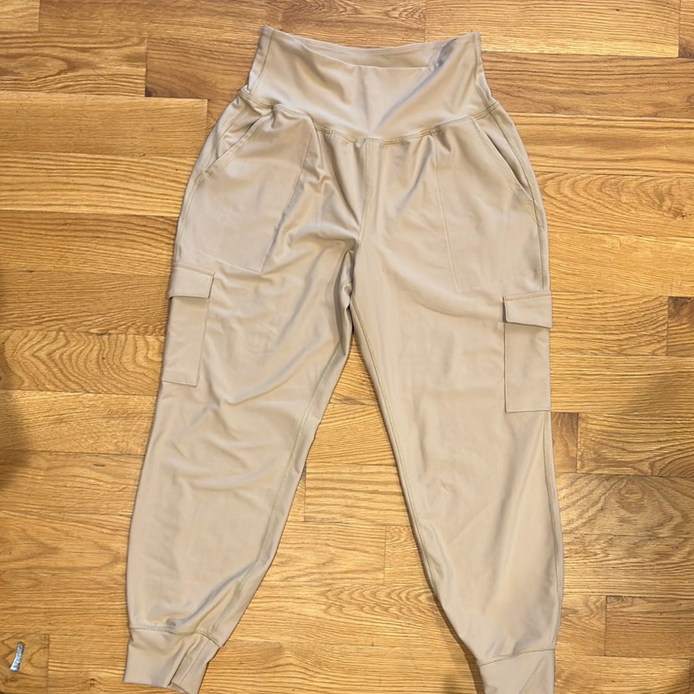 Old Navy Tan Track Pants with Ribbed Waistband